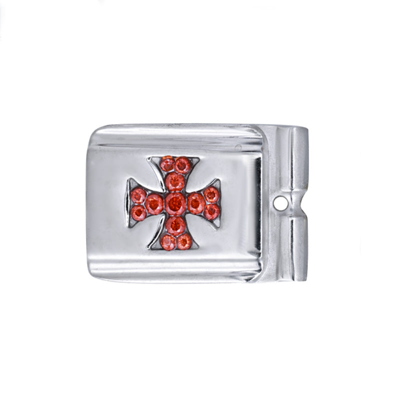 ACTJOYS® Polished Silver Link - Vintage Cross - Red