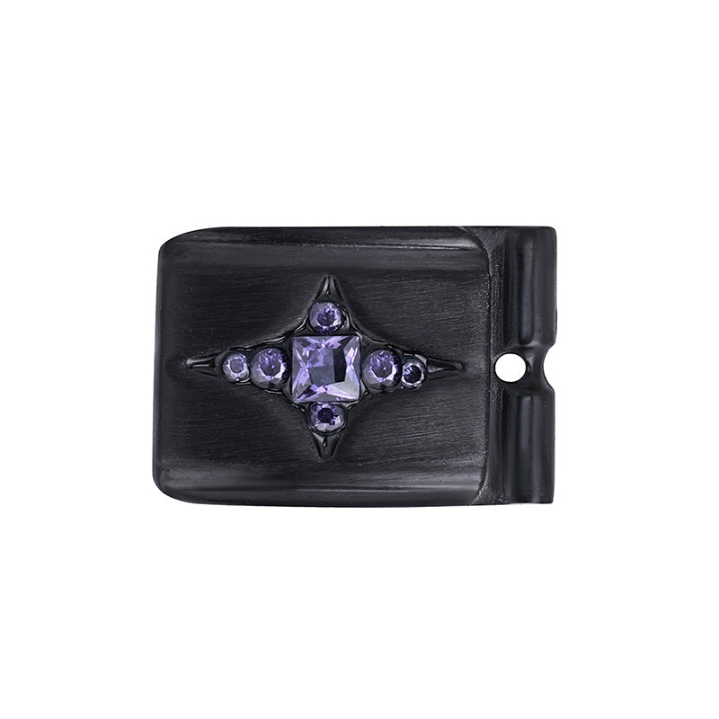 ACTJOYS®Brushed Black Silver Link - Star -Purple