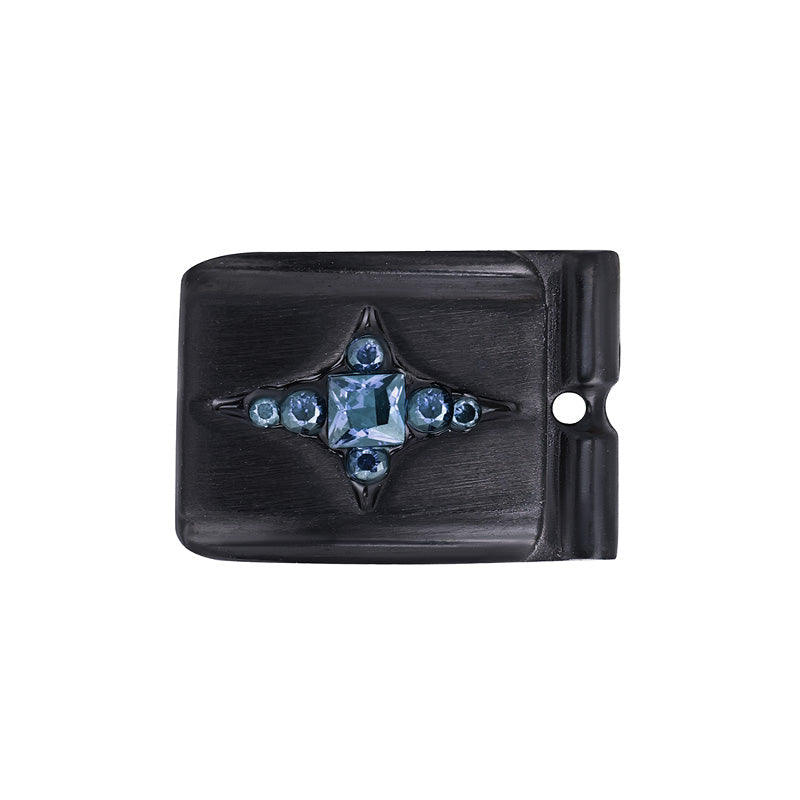 ACTJOYS® Brushed Black Silver Link - Star -Blue