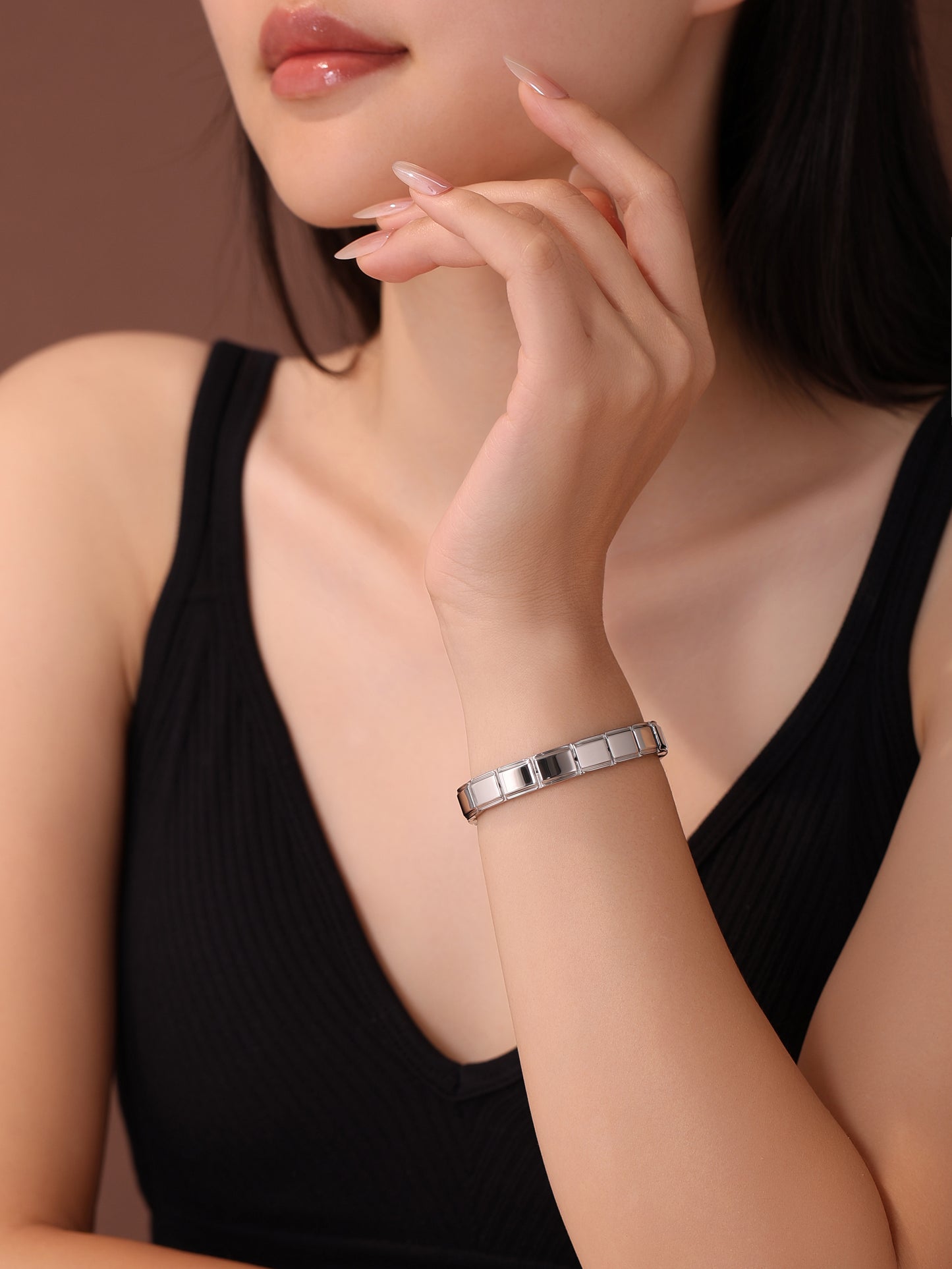 Actjoys® Charms Bracelet Stainless Steel Mirror Finish AC0000 SL 20pcs