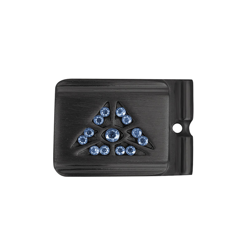 ACTJOYS® Brushed Black Link - All-Seeing Eye - Blue