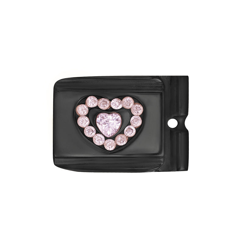ACTJOYS® Brushed Black Link - Hearts - Pink
