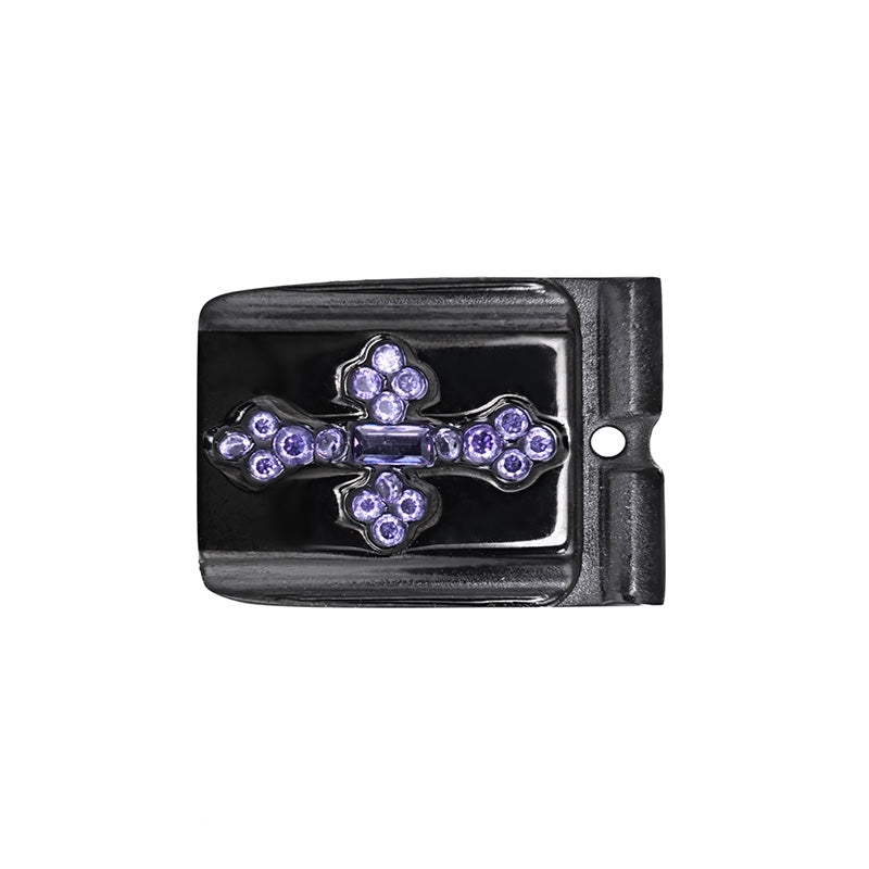 ACTJOYS® Polished Black Link - Vintage Cross - Purple