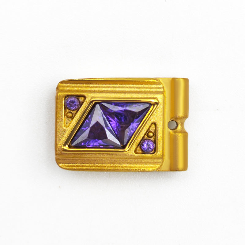 ACTJOYS® Brusher Gold Link - Triangular Rhombus -Purple