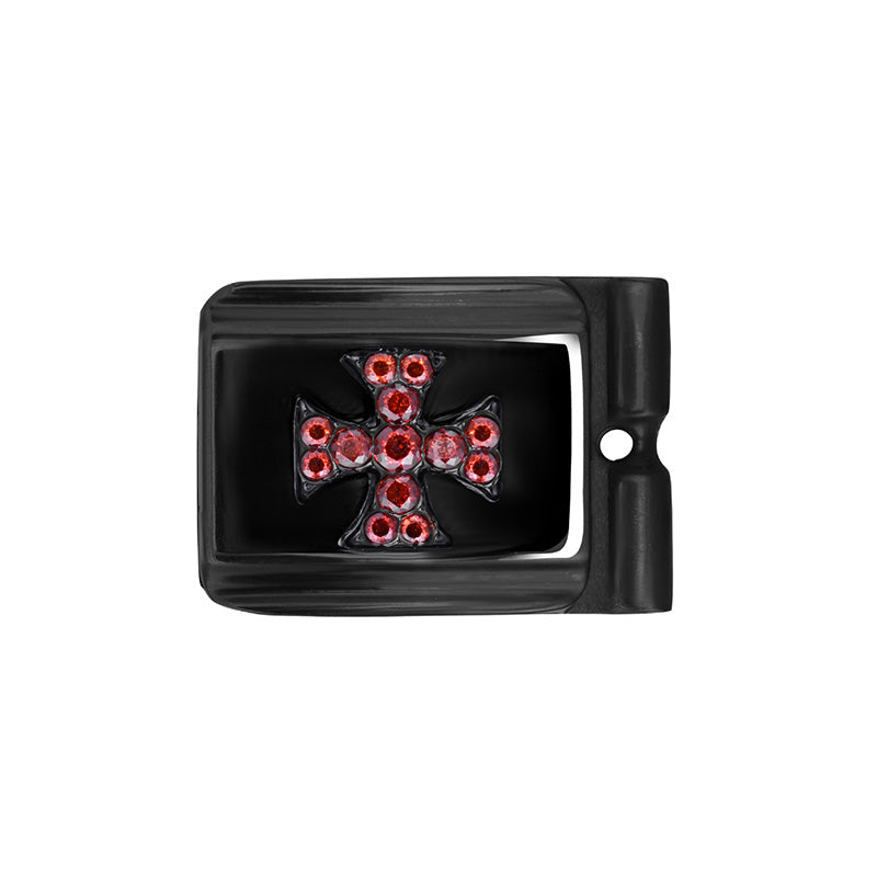 ACTJOYS® Polished Black Link - Vintage Cross - Red