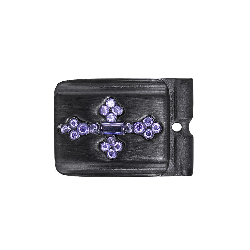 ACTJOYS® Brushed Black Link - Vintage Cross - Purple