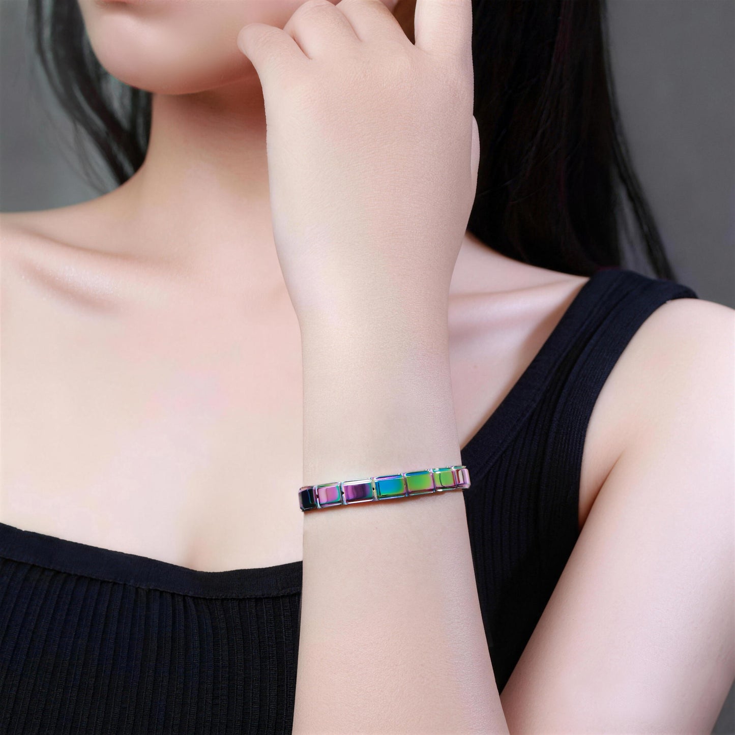 Actjoys® Charms Bracelet Stainless Steel Mirror Finish AC0000 CL 20pcs