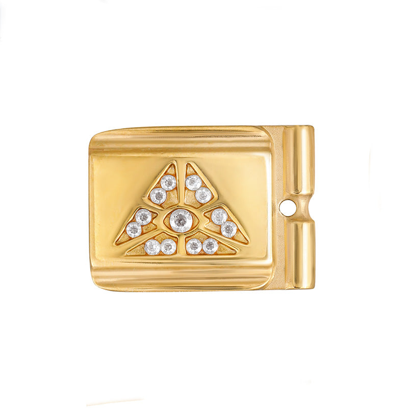 ACTJOYS® Polished Gold Link - All-Seeing Eye - Clear