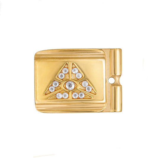 ACTJOYS® Polished Gold Link - All-Seeing Eye - Clear