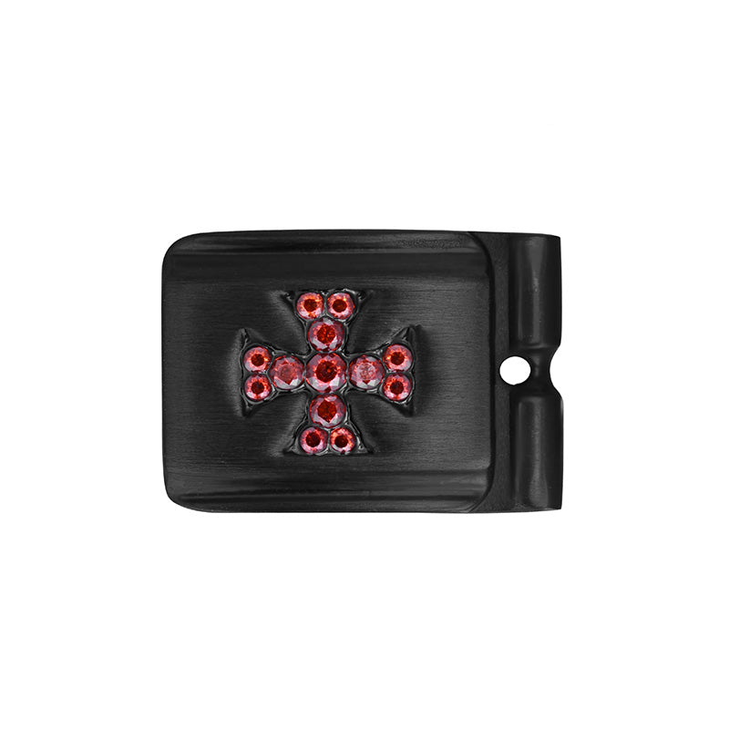ACTJOYS® Brushed Black Link - Vintage Cross - Red