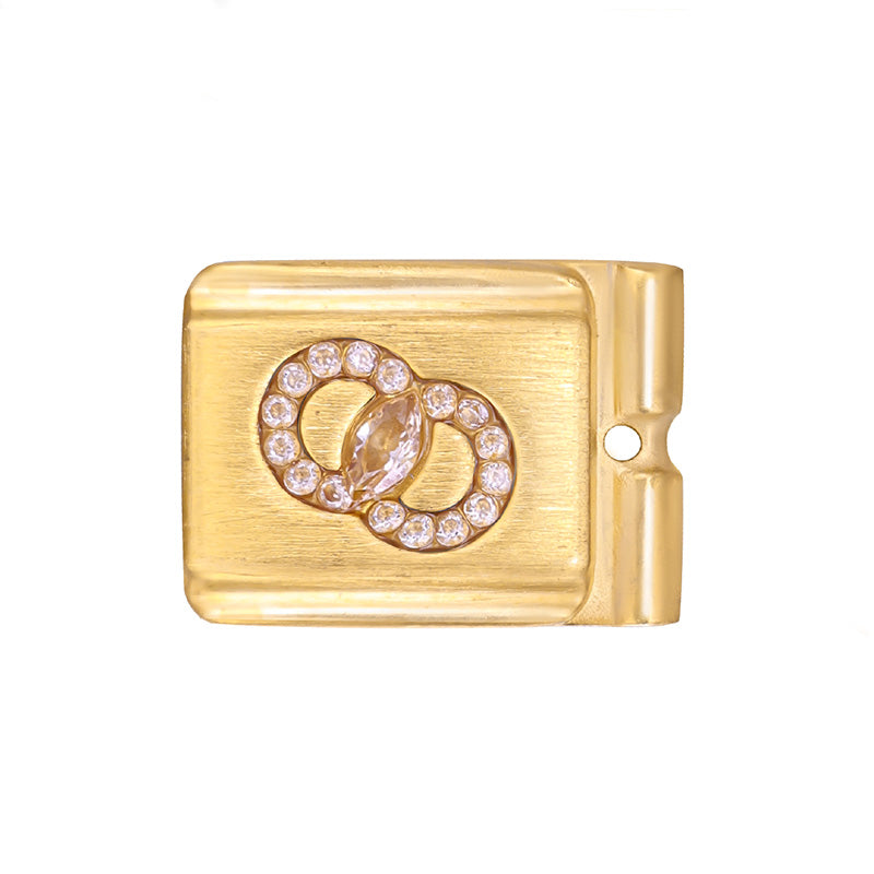 ACTJOYS® Brushed Gold Link - Interlocking Rings - Clear