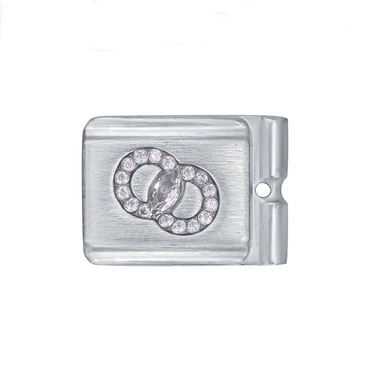 ACTJOYS® Brushed Silver Modular Link - Clear Interlocking Rings