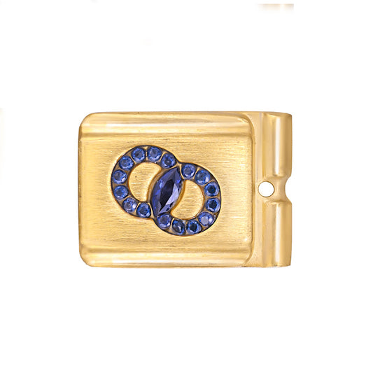 ACTJOYS® Brushed Gold Link - Interlocking Rings - Blue