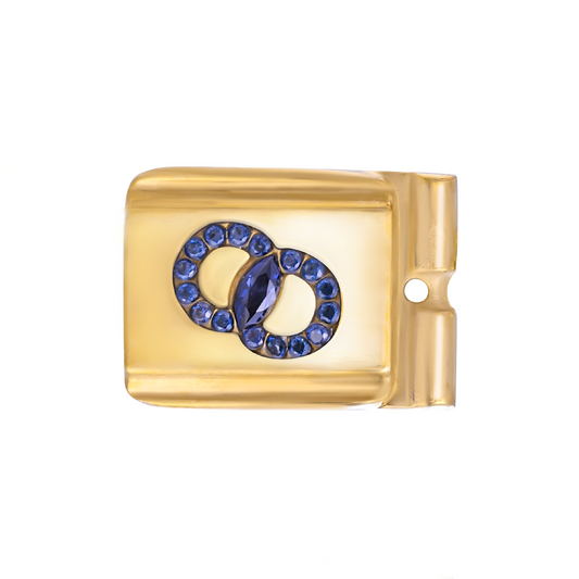 ACTJOYS® Polished Gold Link - Interlocking Rings - Blue