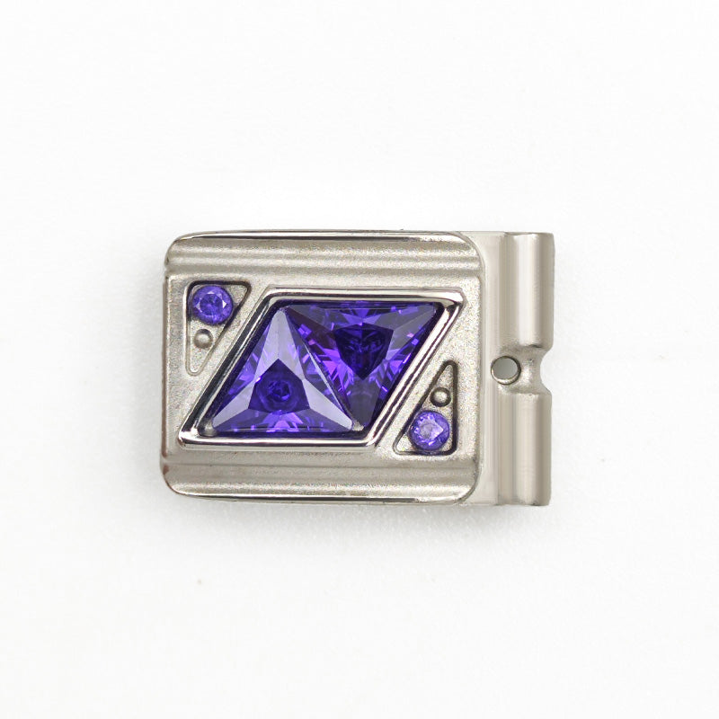 ACTJOYS® Brusher Silver Link - Triangular Rhombus -Purple