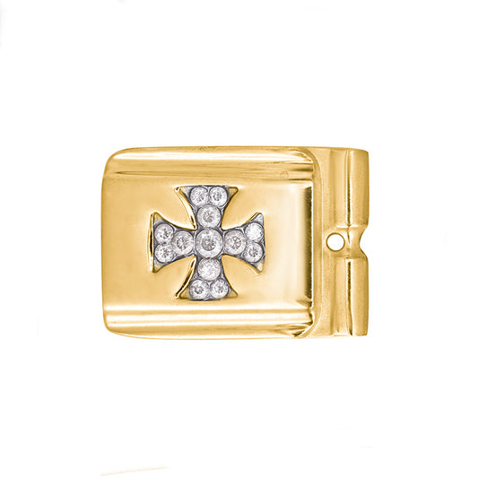 ACTJOYS®  Polished Gold Link - Maltese Cross - Clear