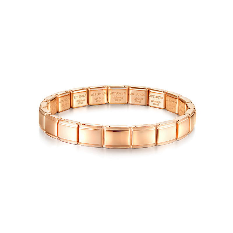 Actjoys® Charms Bracelet Stainless Steel Mirror Finish AC0000 RG 20pcs