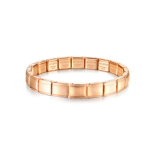 Actjoys® Charms Bracelet Stainless Steel Mirror Finish AC0000 RG 20pcs