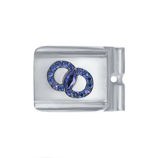 ACTJOYS® Mirror Polished Silver Modular Link - Sapphire Blue Eternal Bond