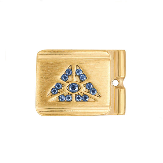 ACTJOYS® Brushed Gold Link - Radiating Protecting Eye - Blue