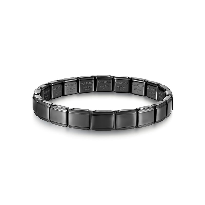 Actjoys® Charms Bracelet Stainless Steel Mirror Finish AC0000 BK 20pcs