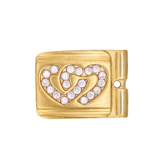 ACTJOYS® Brushed Gold Link - Interlocking Hearts - Clear