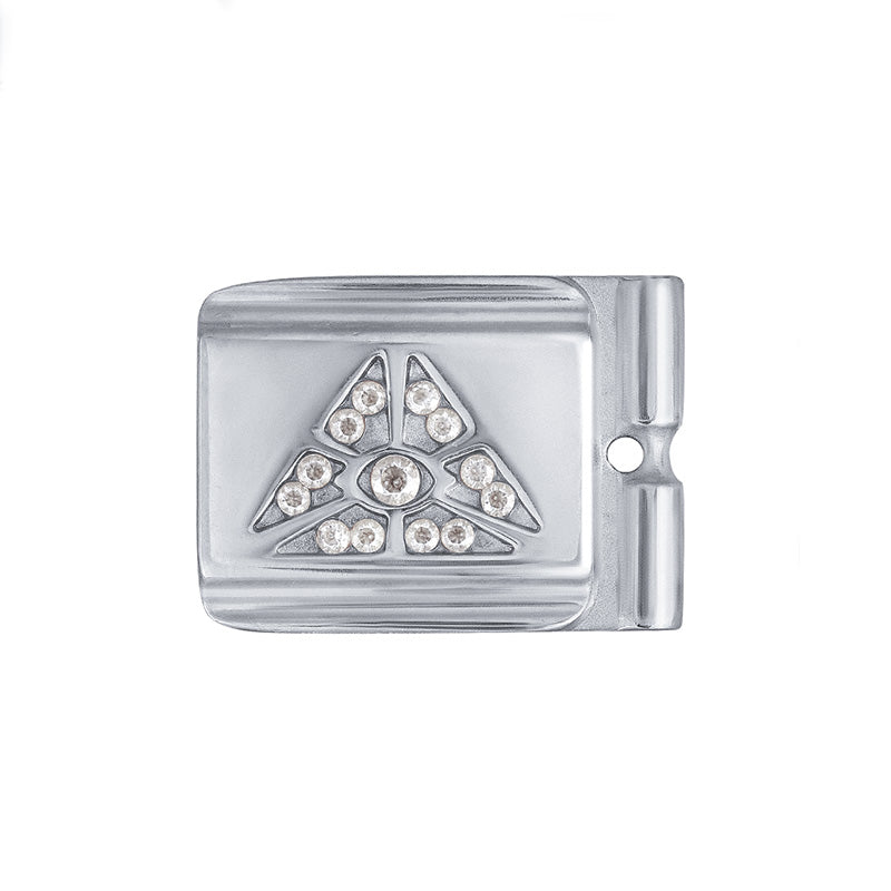 ACTJOYS® Polished Silver Link - All-Seeing Eye-Clear