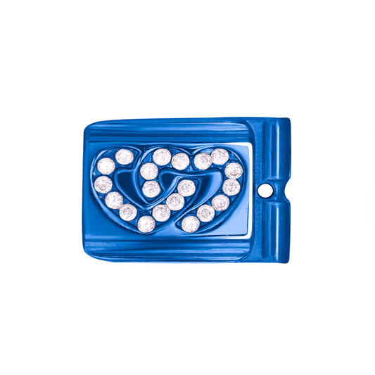 ACTJOYS® Polished Blue Link - Interlocking Hearts - Clear