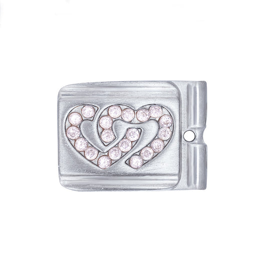 ACTJOYS® Brushed Silver Modular Link - Intertwined Hearts