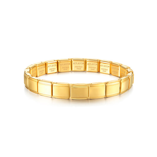 Actjoys® Charms Bracelet Stainless Steel Mirror Finish AC0000 GD 20pcs