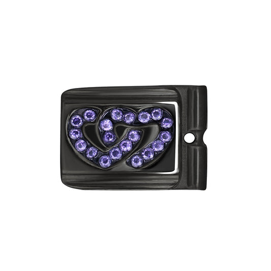 ACTJOYS® Polished Black Link - Interlocking Hearts - Purple