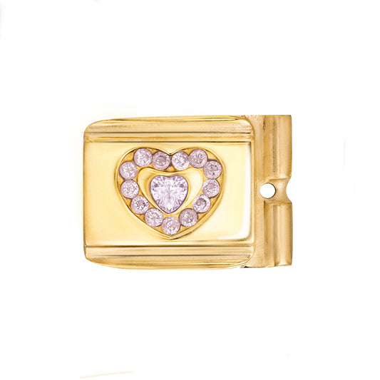 ACTJOYS® Polished Gold Link - Heart - Purple