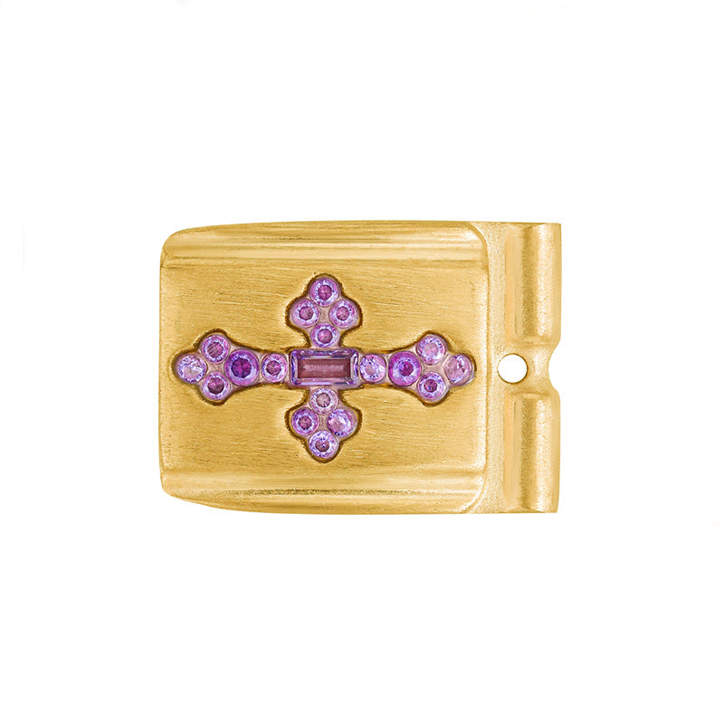 ACTJOYS® Brushed Gold Link - Vintage Cross - Amethyst