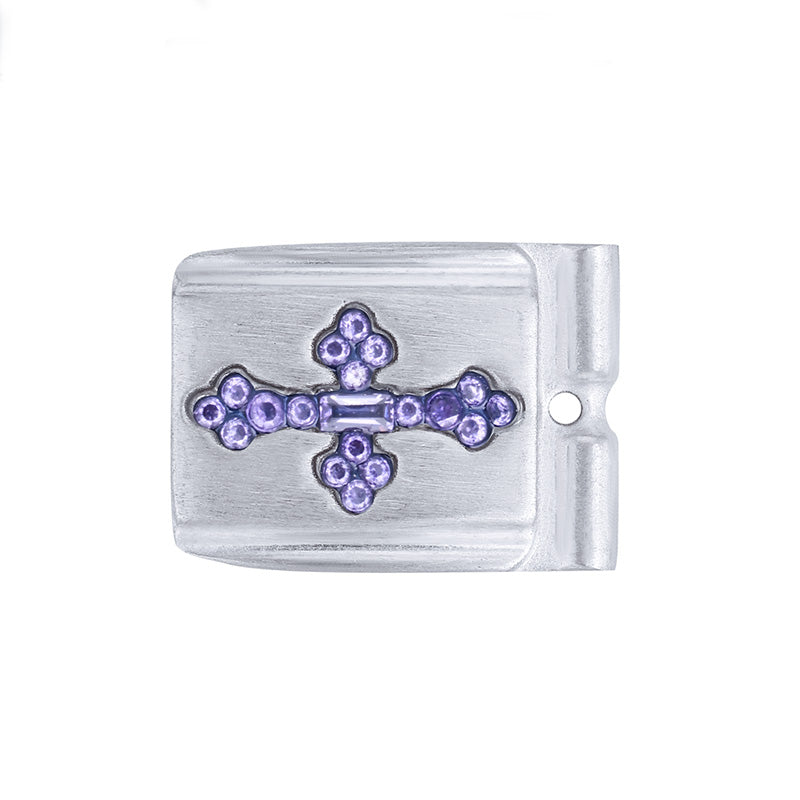 ACTJOYS® Brushed Silver Modular Link - Radiant Square Crystal