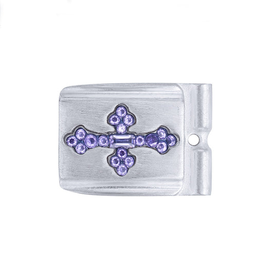 ACTJOYS® Brushed Silver Modular Link - Radiant Square Crystal