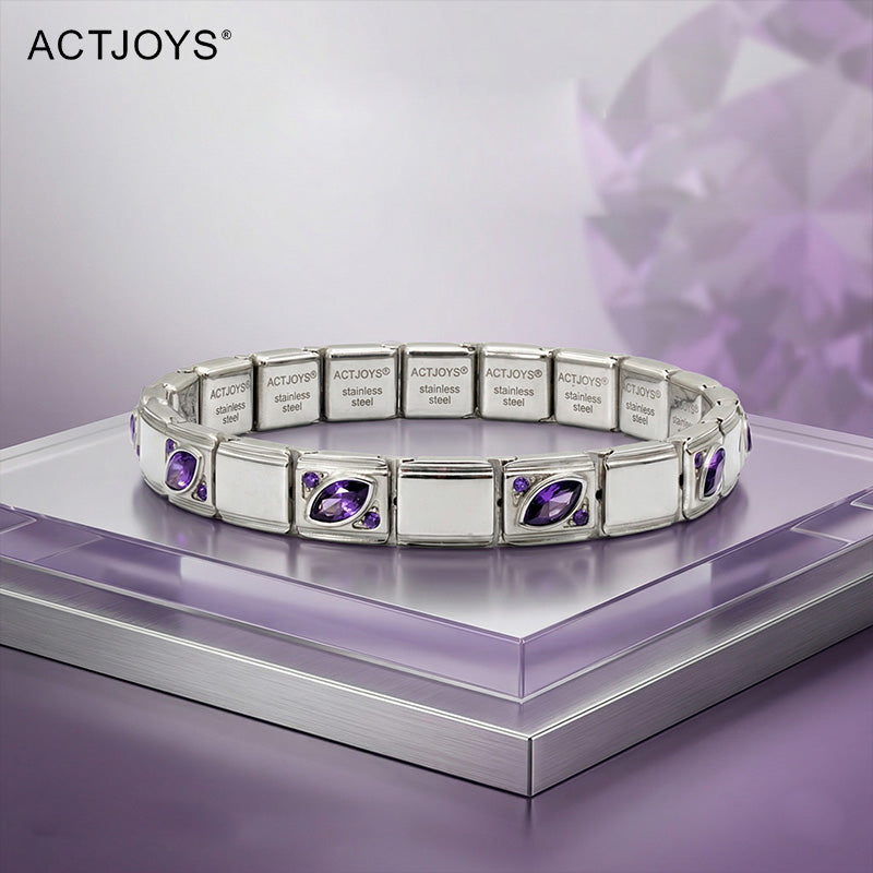 The Geometry Collection  - Purple Marquise Gemstone