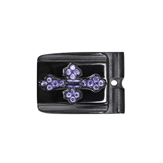 ACTJOYS® Polished Black Link - Vintage Cross - Purple