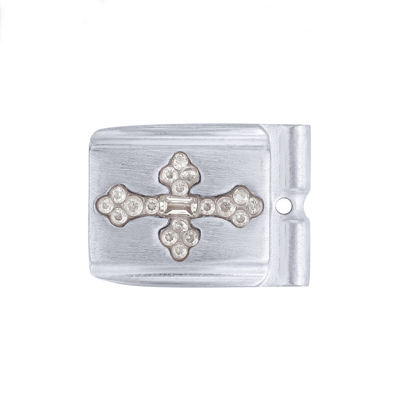 ACTJOYS® Mirror Polished Silver Modular Link - Baguette Royal Cross