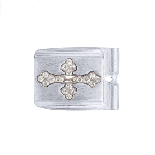 ACTJOYS® Mirror Polished Silver Modular Link - Baguette Royal Cross