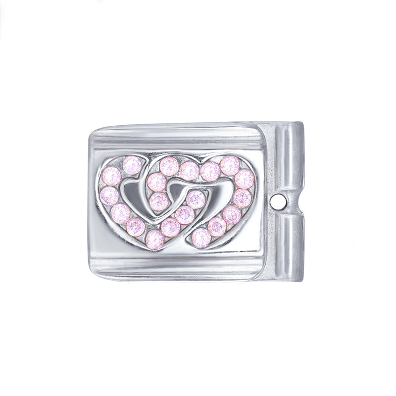 ACTJOYS® Mirror Polished Silver Modular Link - Intertwined Double Hearts
