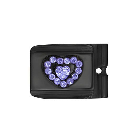 ACTJOYS® Brushed Black Link - Hearts - Purple