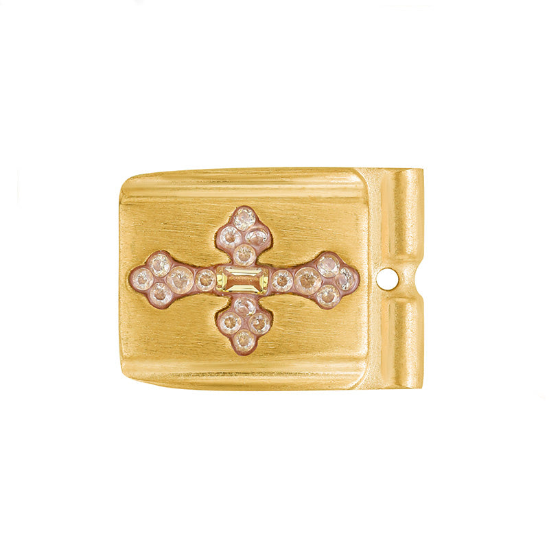 ACTJOYS® Brushed Gold Link - Vintage Cross - Clear