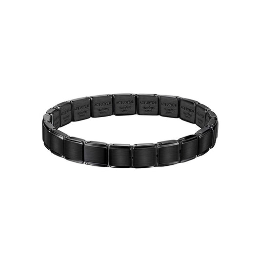 Actjoys® Charms Bracelet Stainless Steel Brushed Finish AC0000 BK 20pcs