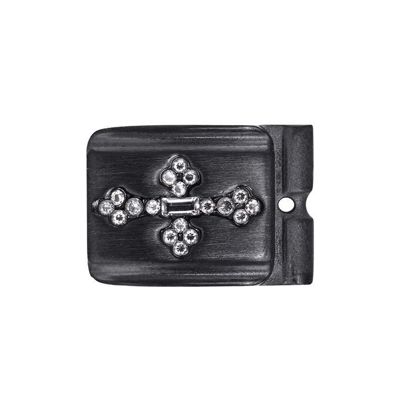 ACTJOYS® Brushed Black Link - Vintage Cross - Clear