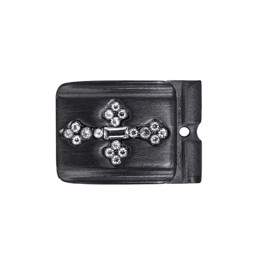 ACTJOYS® Brushed Black Link - Vintage Cross - Clear