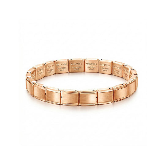 Actjoys® Charms Bracelet Stainless Steel Brushed Finish AC0000 RG 20pcs