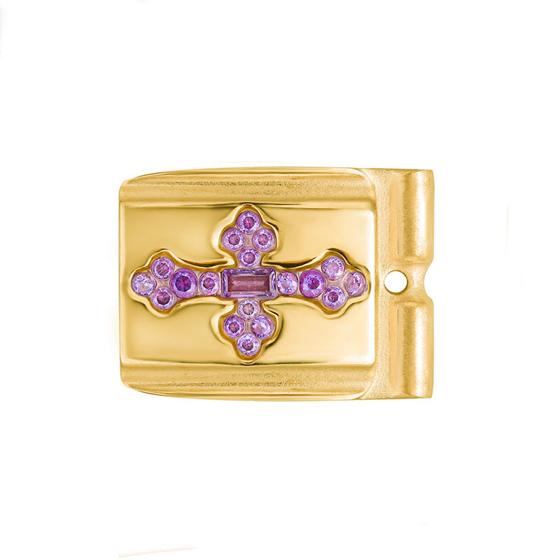 ACTJOYS® Polished Gold Link - Vintage Cross - Purple