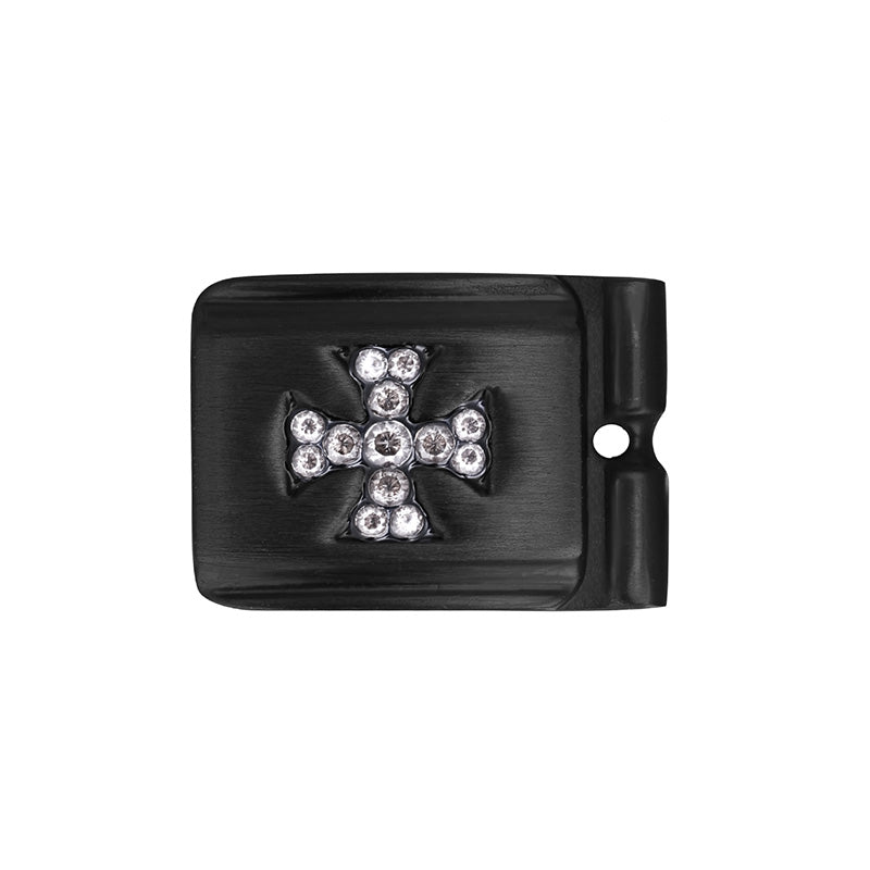 ACTJOYS® Brushed Black Link - Vintage Cross - Clear
