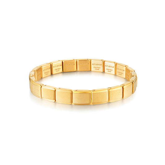 Actjoys® Charms Bracelet Stainless Steel Brushed Finish AC0000 GD 20pcs