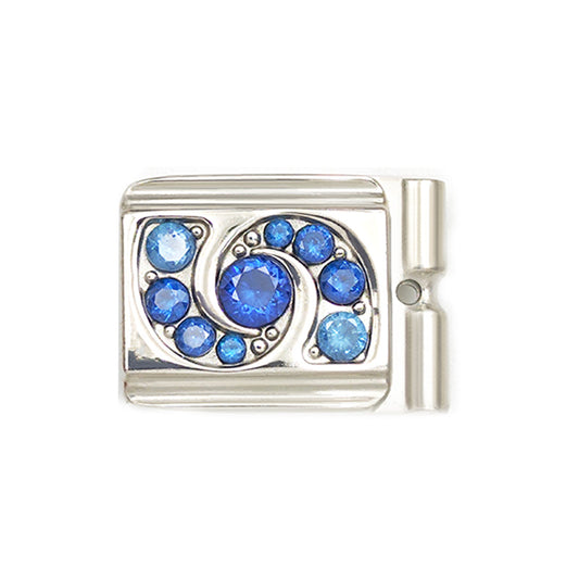 ACTJOYS® Mirror Polished Silver Modular Link - Ocean Swirl Charm